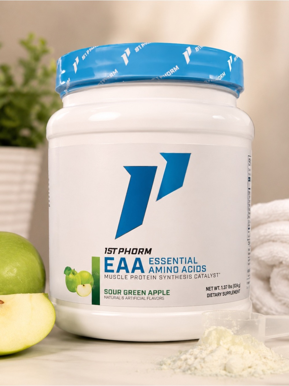 1st Phorm EAA Essential Amino Acids - Sour Green Apple (White & Blue)